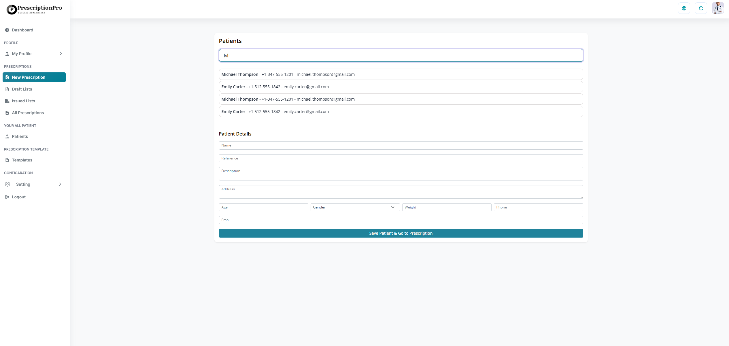 Prescription Builder